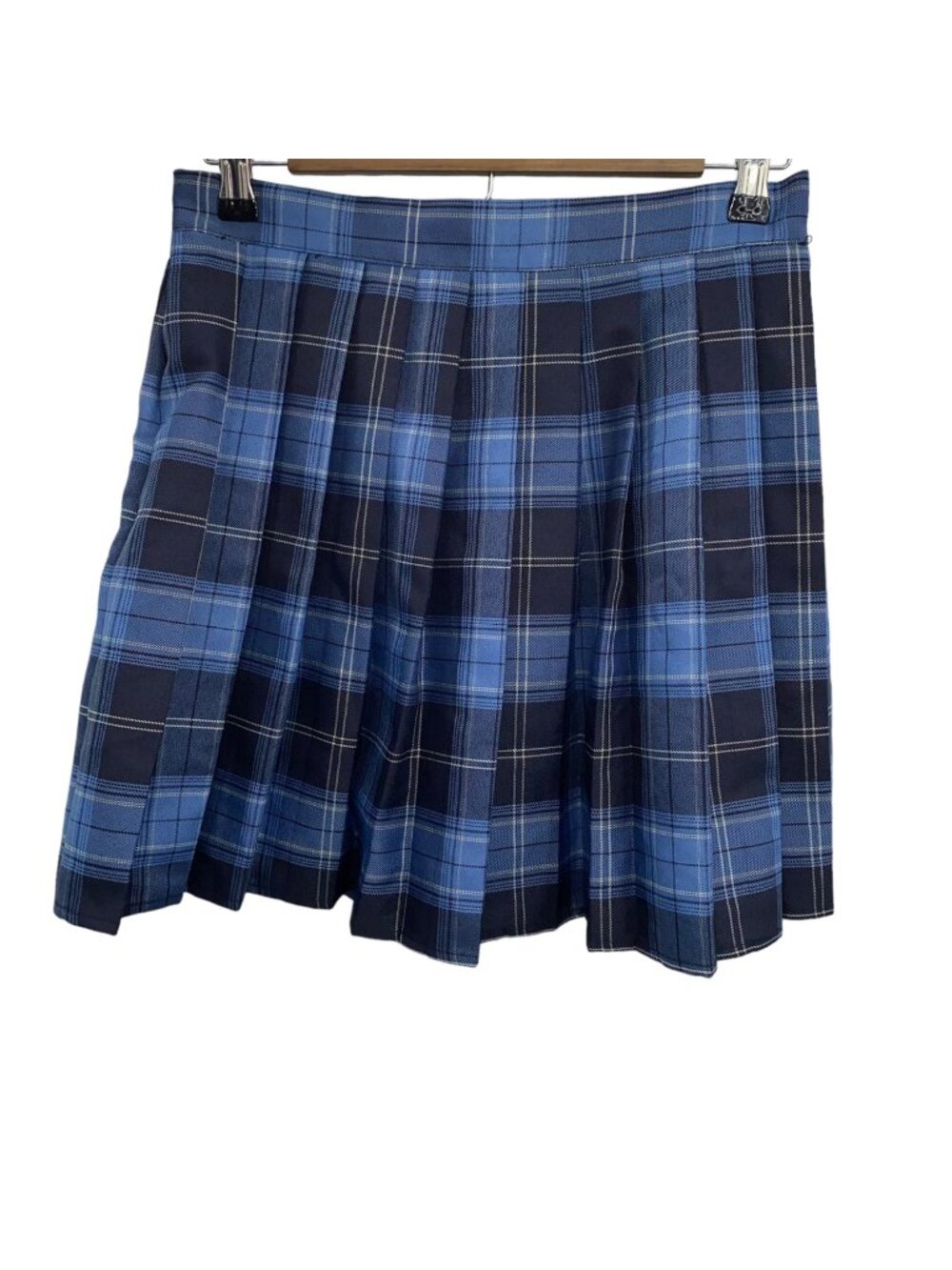 Urban Coco Small Pleated Plaid Skirt with Side Zip